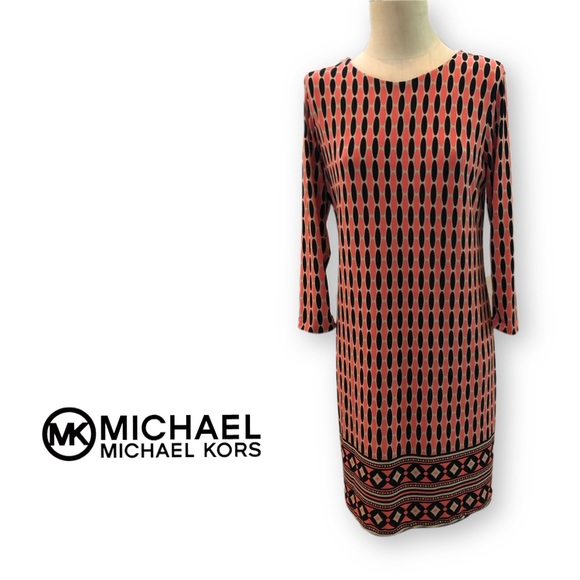 MICHAEL Michael Kors Dresses & Skirts - Michael Kors Orange and Black Print Dress XS